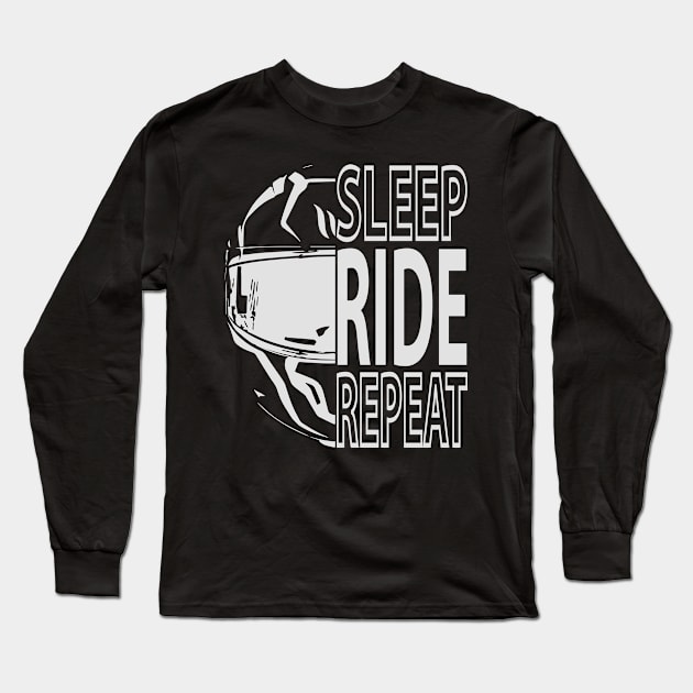 Sleep Ride Repeat Long Sleeve T-Shirt by TwoLinerDesign